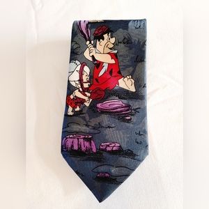 Hanna-Barbera Flintstones Playing Basement Neck Tie